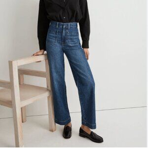 Madewell perfect vintage wide leg jeans blue 27 high rise patch pocket